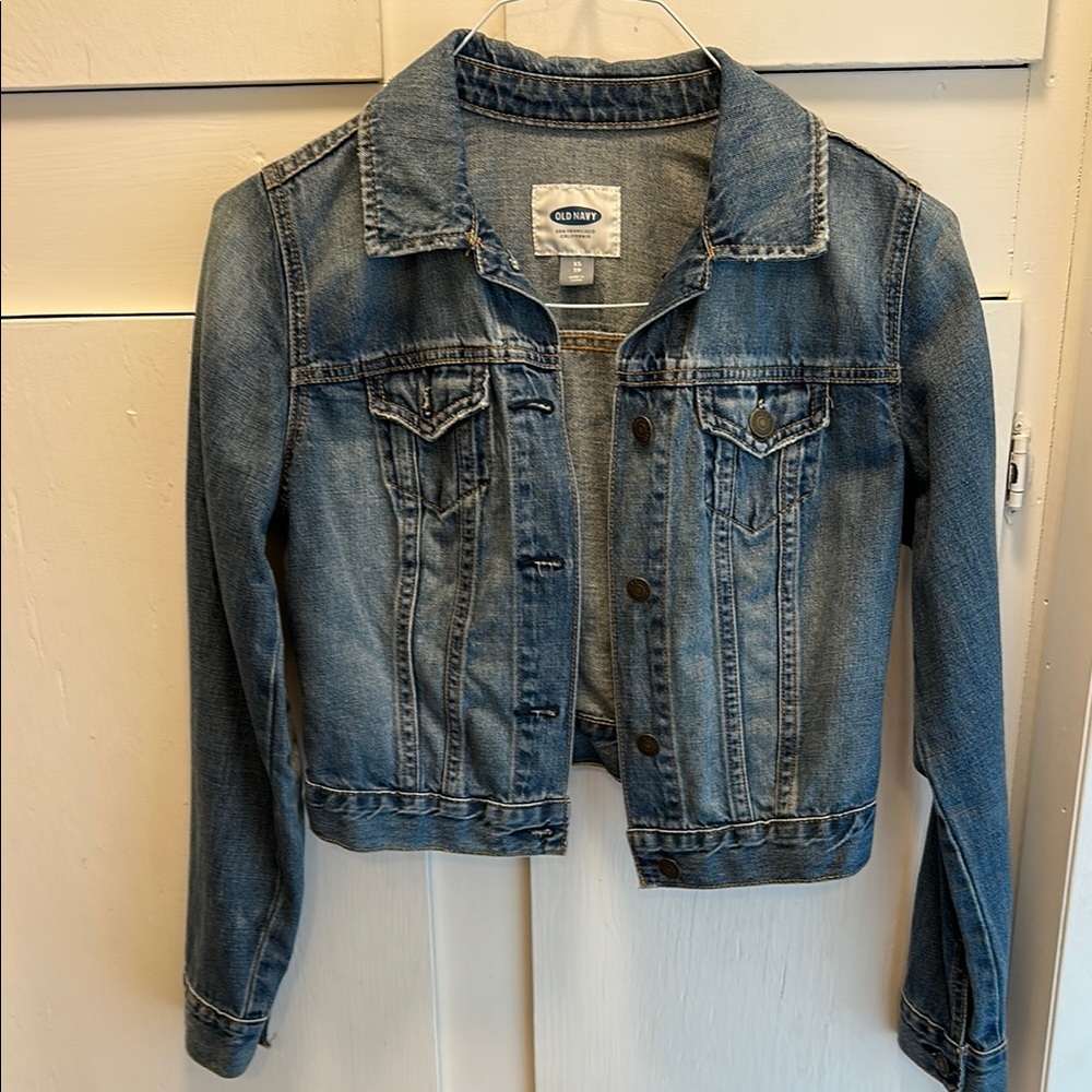 Old Navy Classic Blue Cropped Denim Jacket